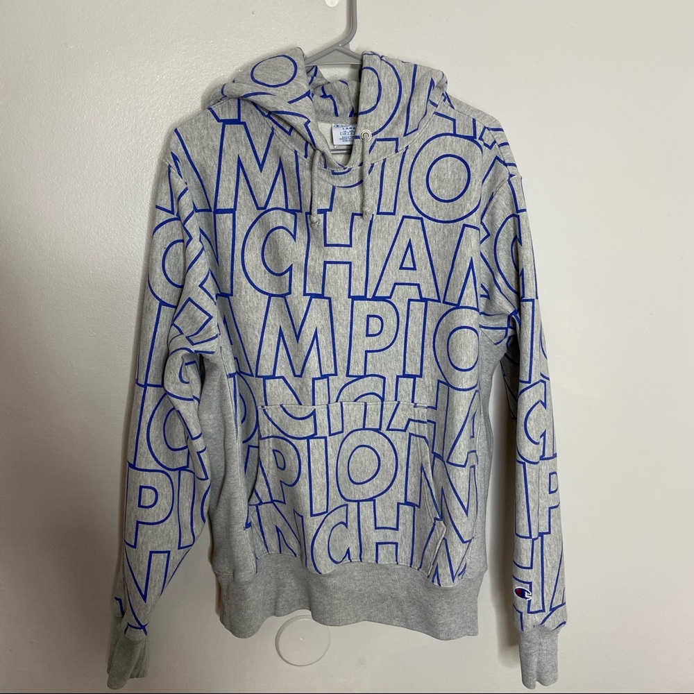 Champion Large Logo Gray Sweatshirt Large